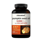 NatureBell Pumpkin Seed Oil with Saw Palmetto 60 softgels front view