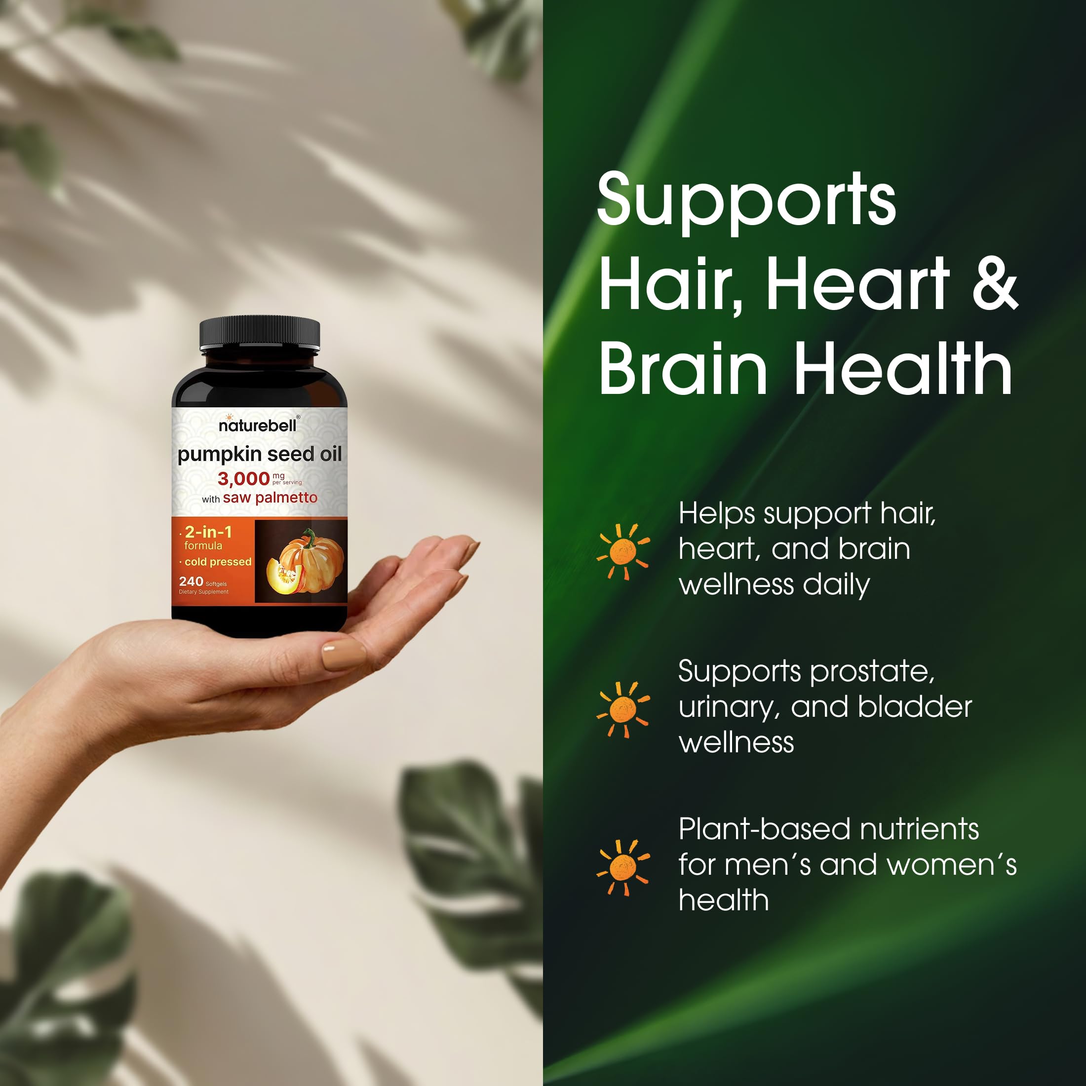 NatureBell Pumpkin Seed Oil with Saw Palmetto ingredients list