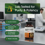 NatureBell Quercetin 1000mg 240 capsules on a wooden table