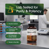 NatureBell Quercetin 500mg capsules in a hand