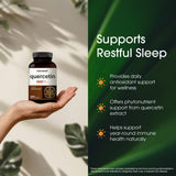 NatureBell Quercetin 500mg capsules on a wooden table