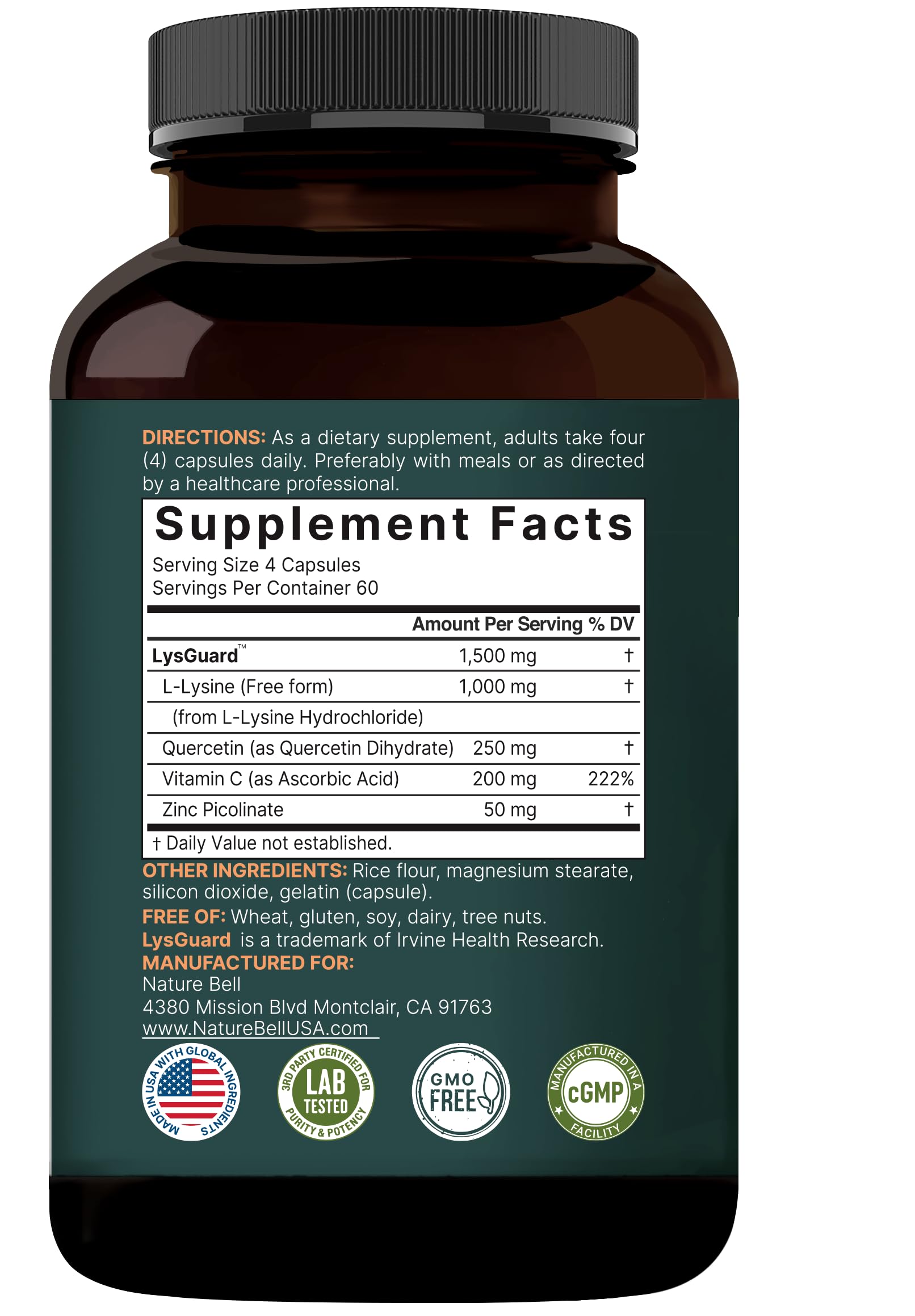 NatureBell Quercetin Supplement packaging details
