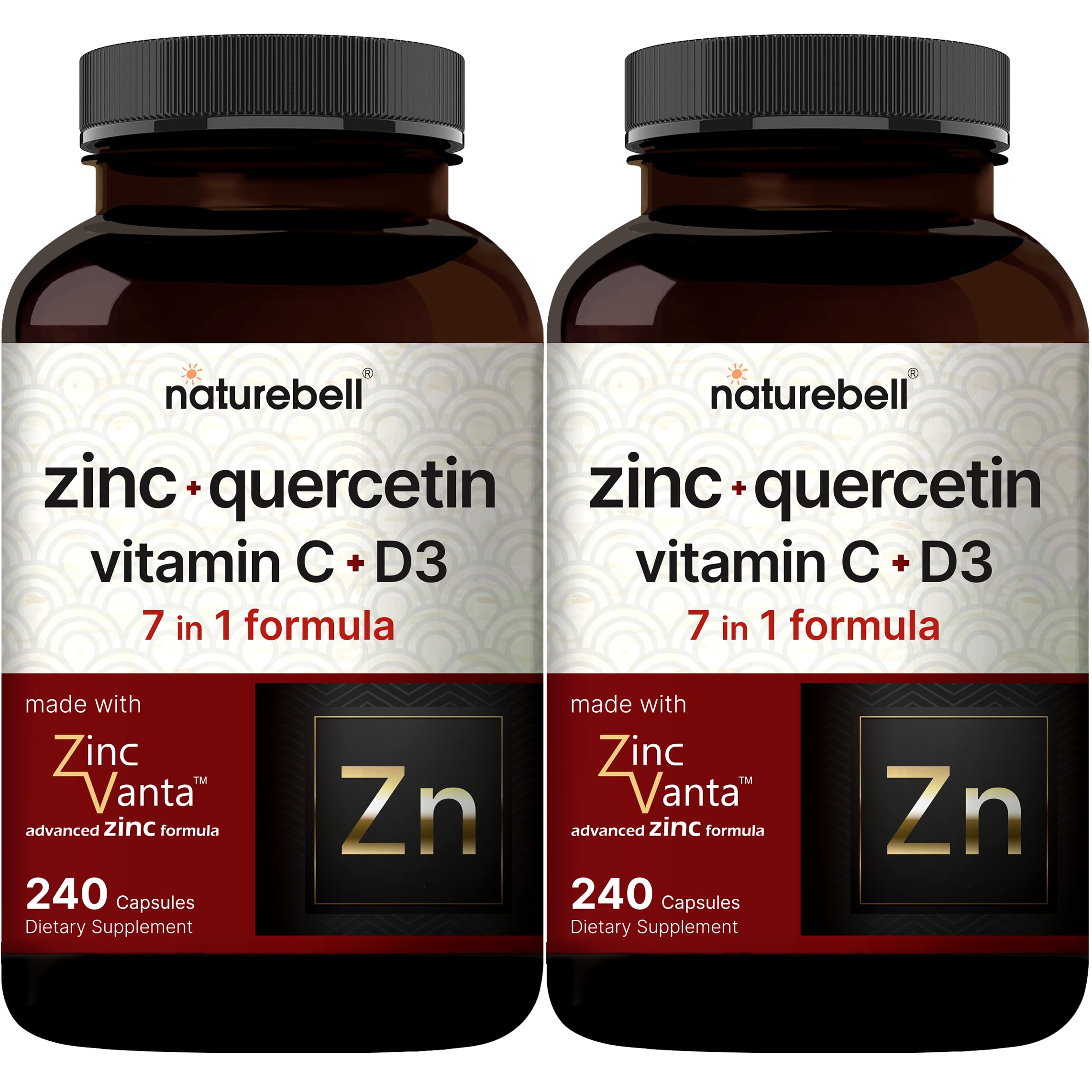 NatureBell Quercetin Zinc Vanta 480 capsules front view