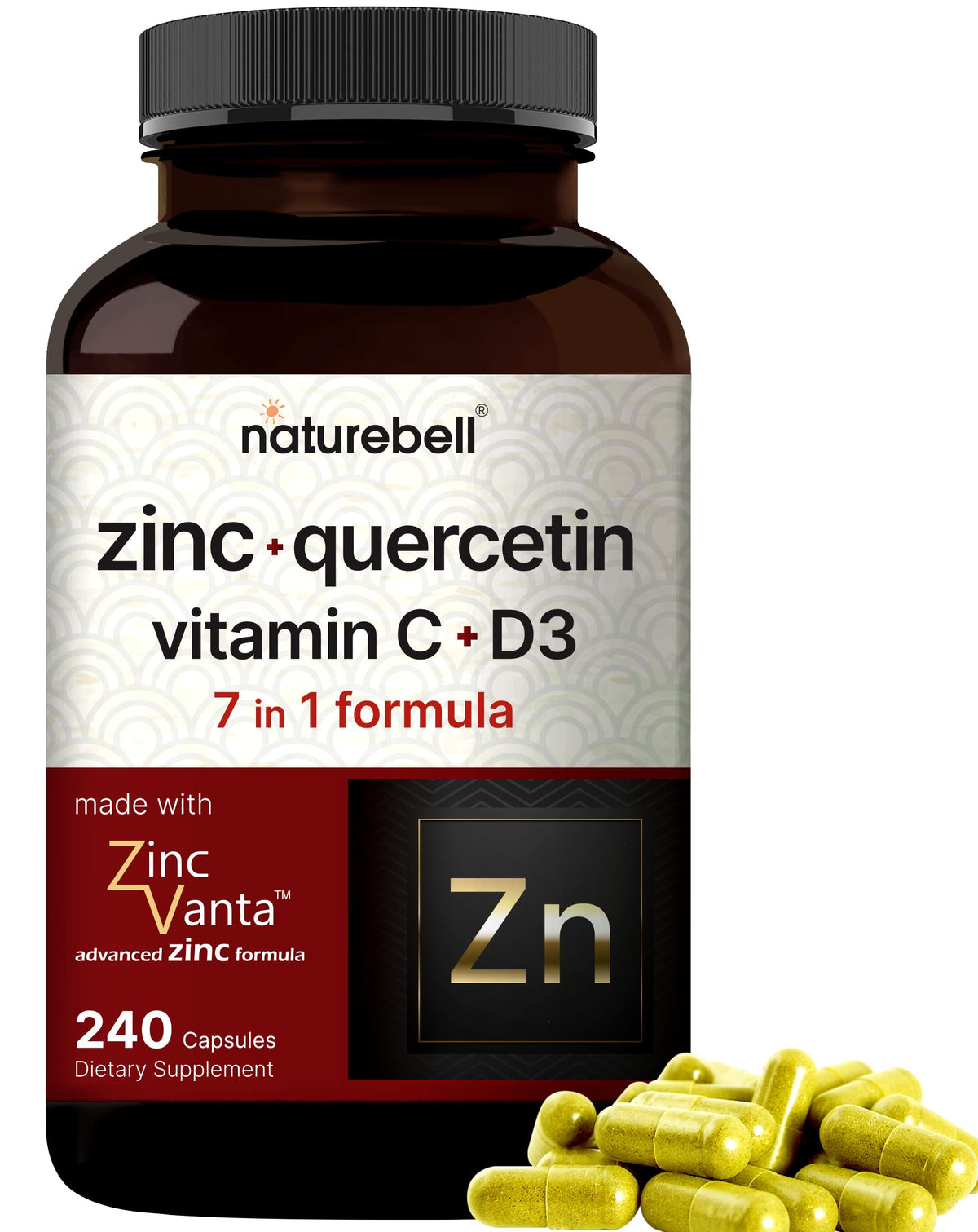 NatureBell Quercetin Zinc Vanta 90 capsules front view