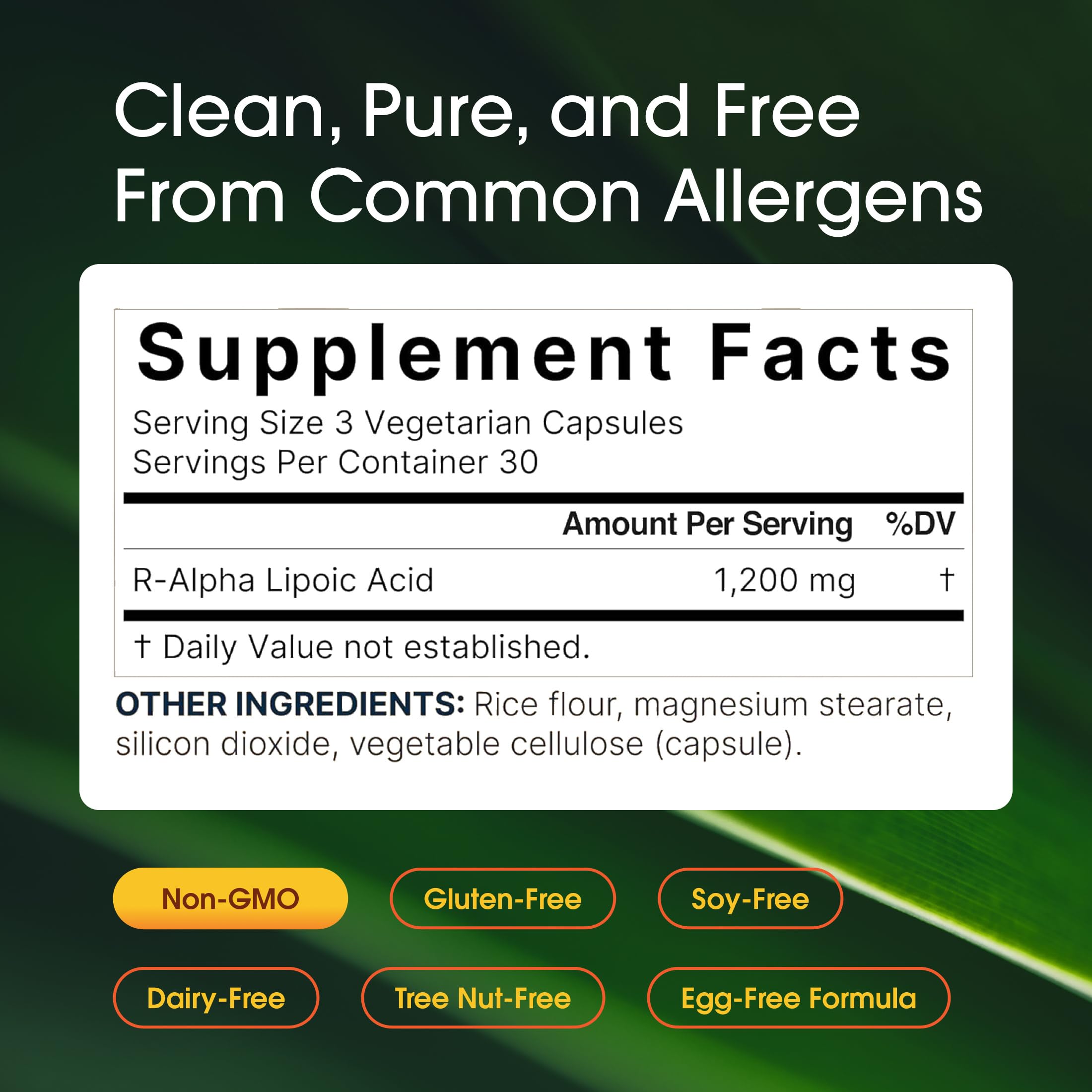 NatureBell R Alpha Lipoic Acid 1200mg supplement capsule close-up