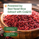 NatureBell Red Yeast Rice 600mg with CoQ10 capsules in a hand