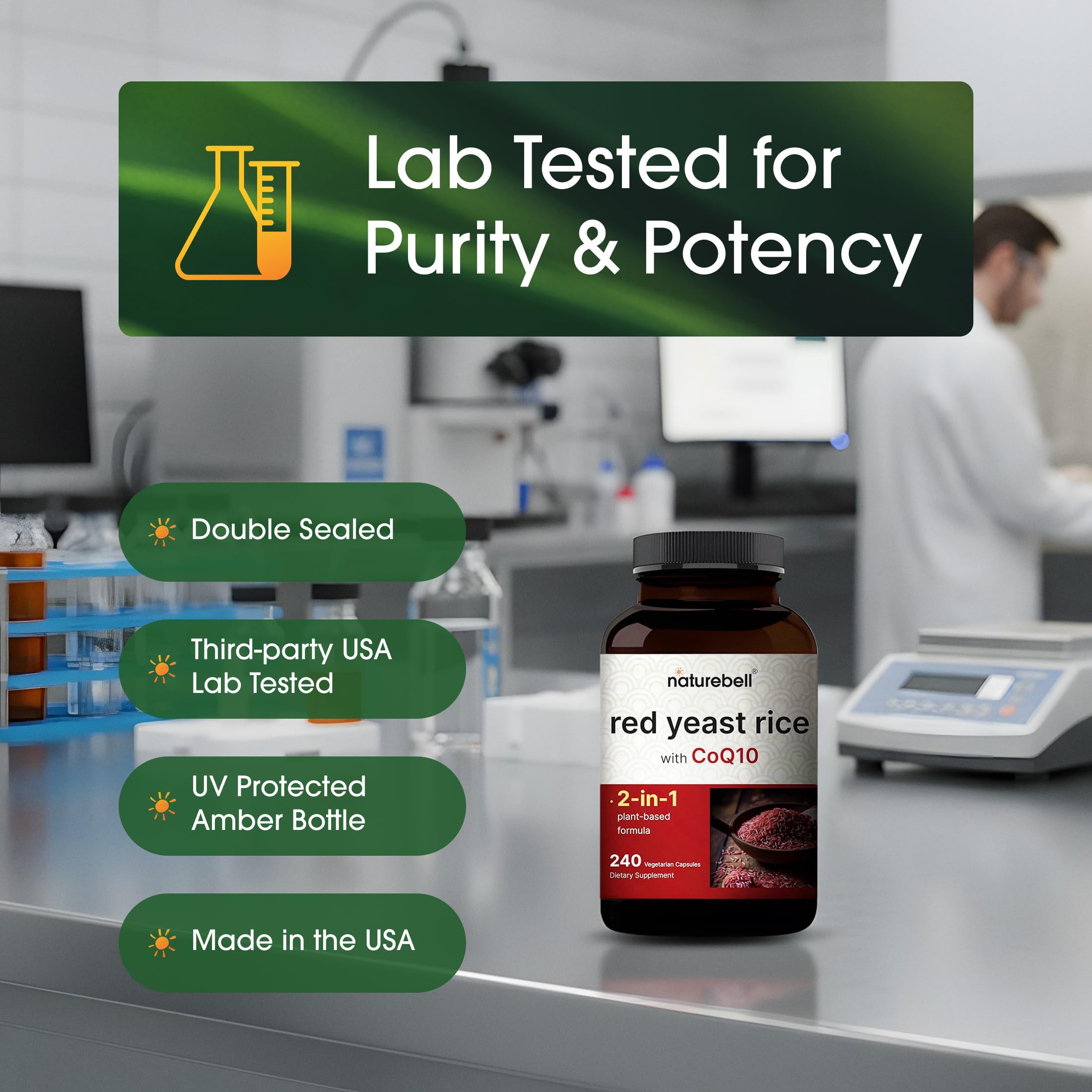 NatureBell Red Yeast Rice 600mg with CoQ10 ingredients list