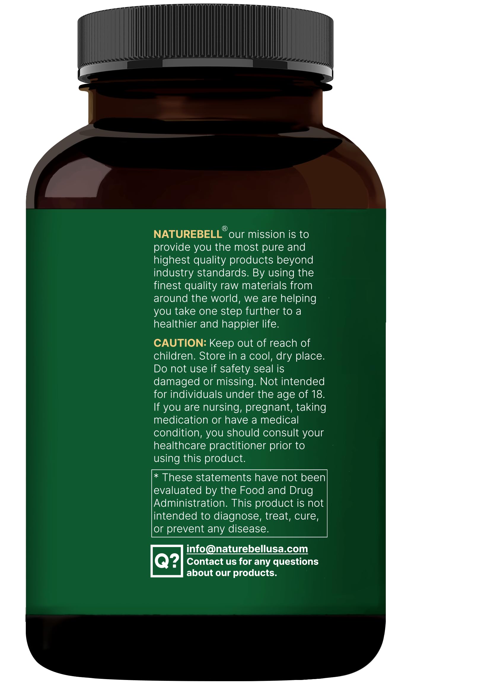 NatureBell Reduced Glutathione 240 veggie capsules packaging details