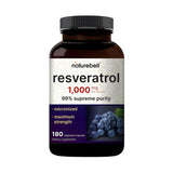 NatureBell Resveratrol 1000mg vegetarian capsules front view