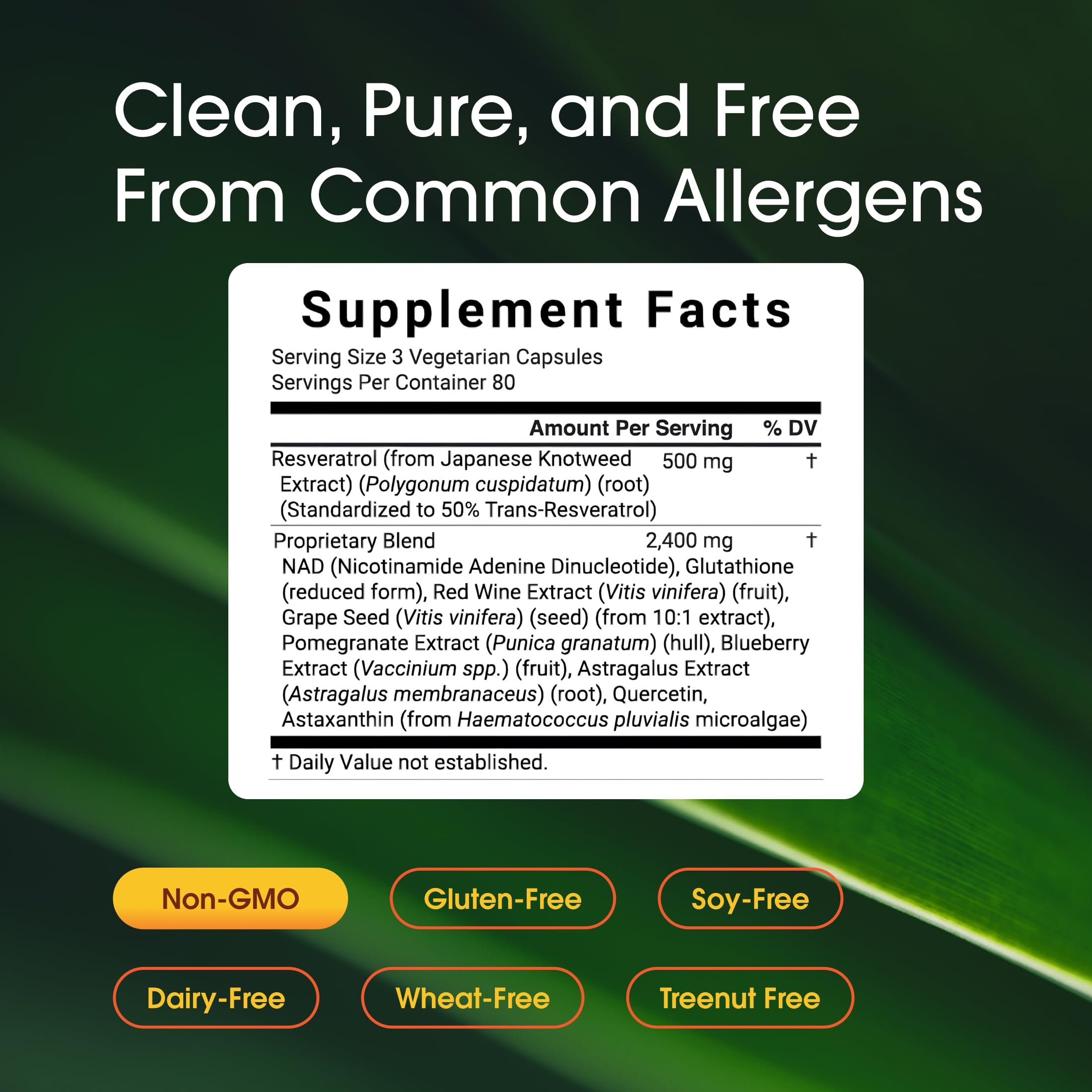 NatureBell Resveratrol Complex 500mg supplement side view