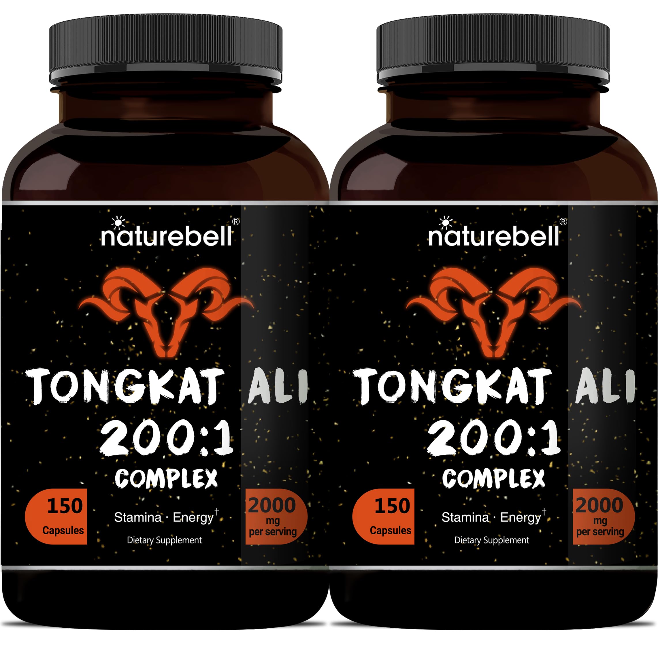 NatureBell Tongkat Ali & Panax Ginseng capsules bottle front view