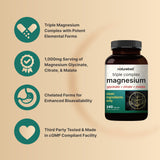 NatureBell Triple Magnesium Complex capsules on a wooden table