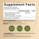 NatureBell Turkey Tail Mushroom Capsules bottle side view