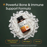 NatureBell Vitamin D3 K2 Softgels 5000 IU side view