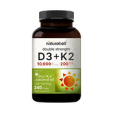 NatureBell Vitamin D3 + K2 Softgels front view