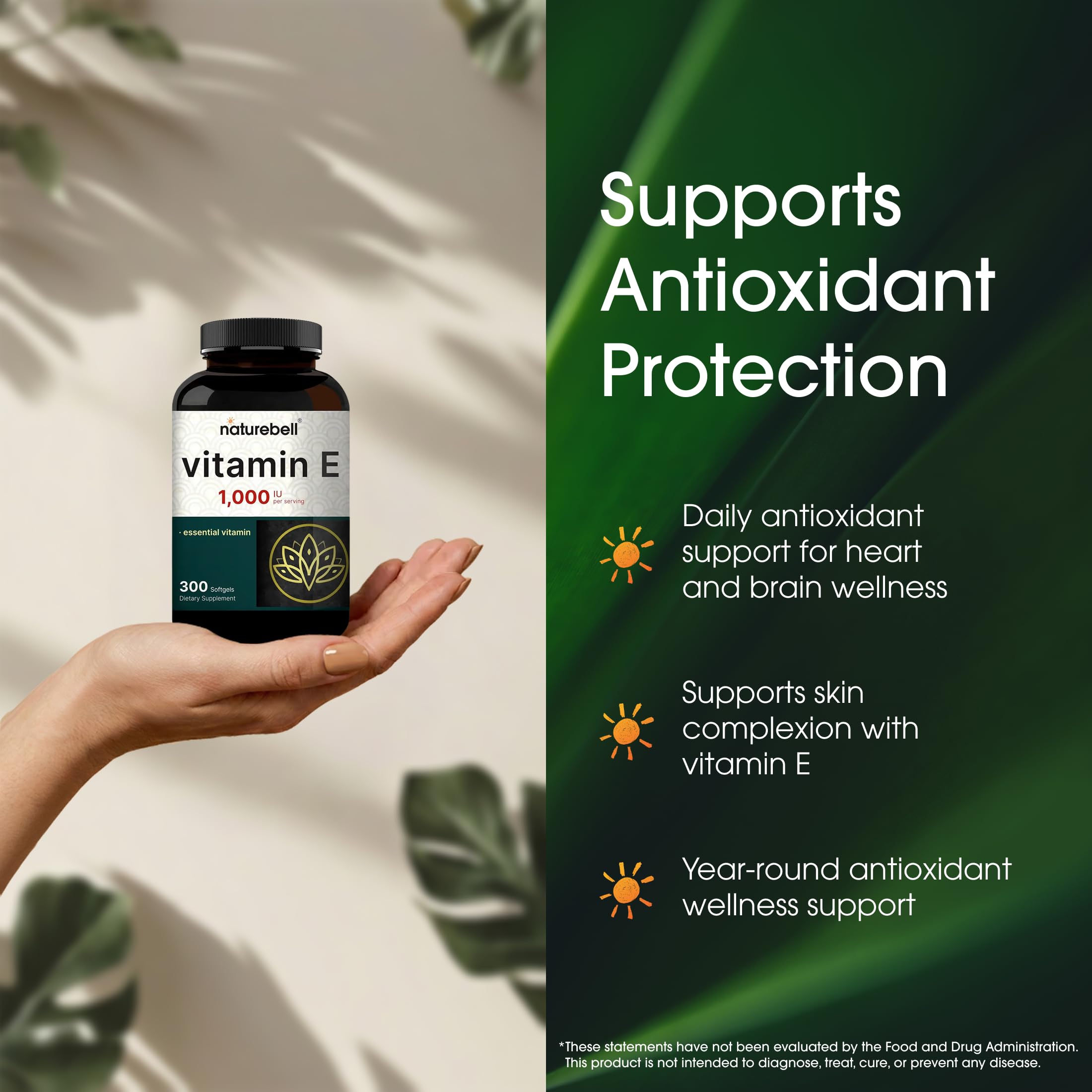 NatureBell Vitamin E 1000 IU softgels close-up