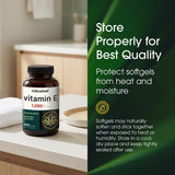 NatureBell Vitamin E 1000 IU softgels with a measuring spoon