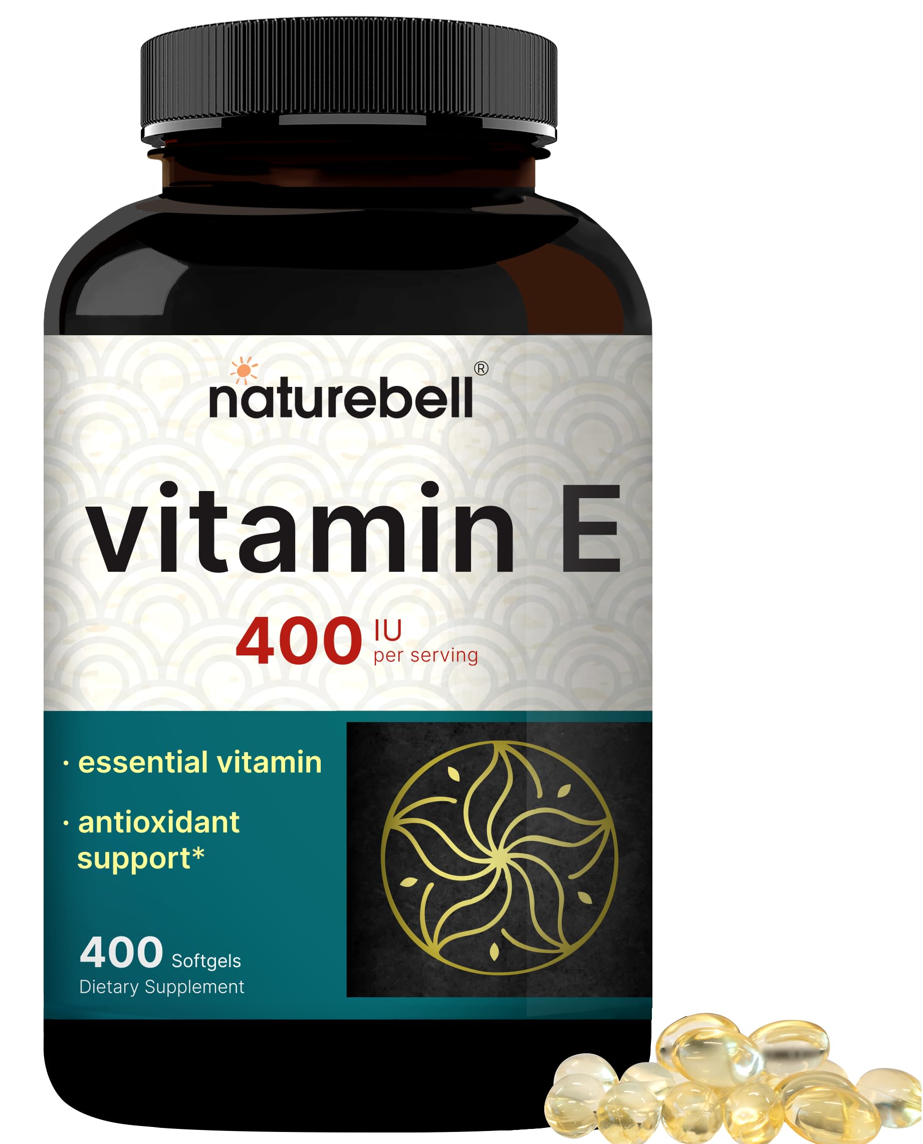 NatureBell Vitamin E Softgels 400IU bottle front view