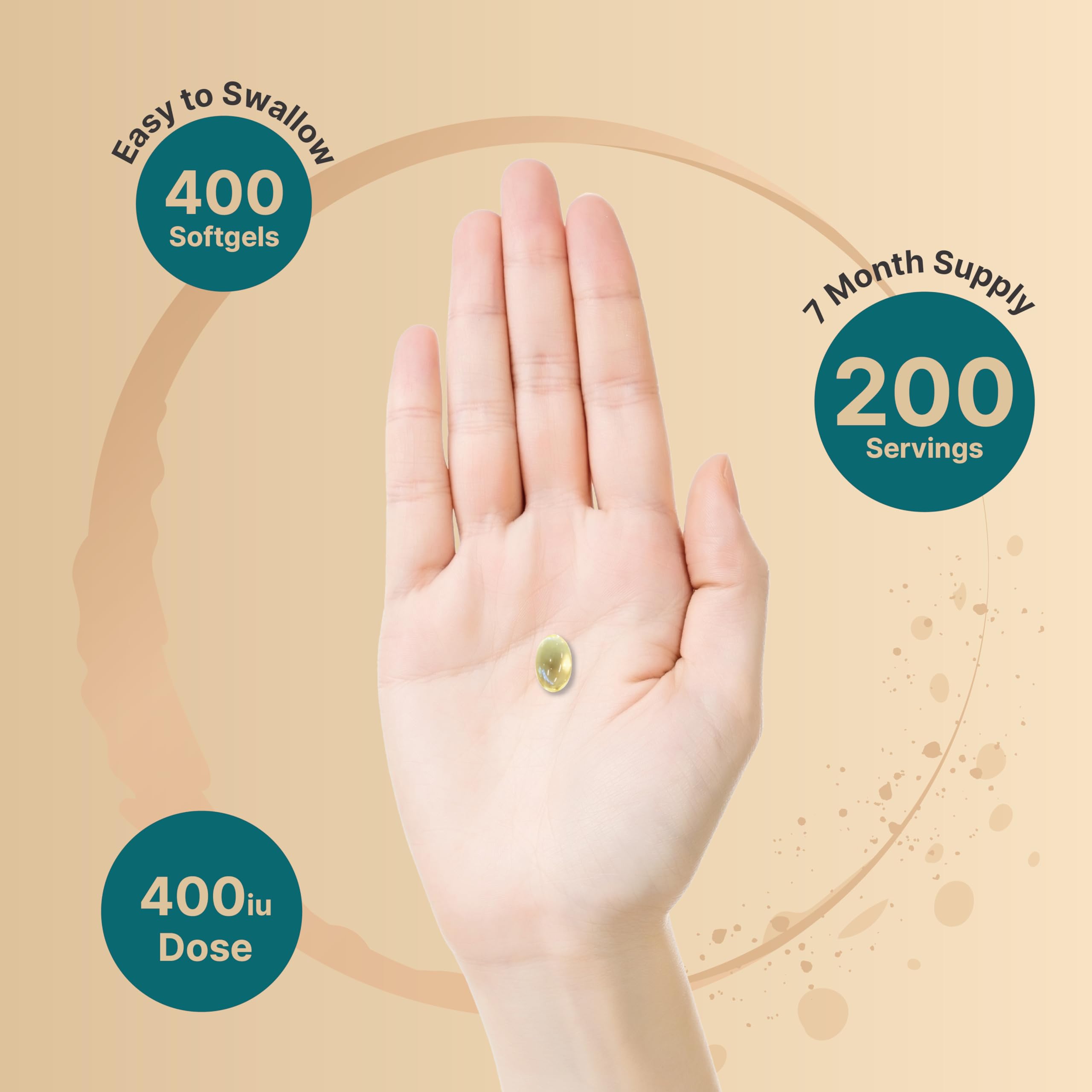 NatureBell Vitamin E Softgels 400IU bottle side view