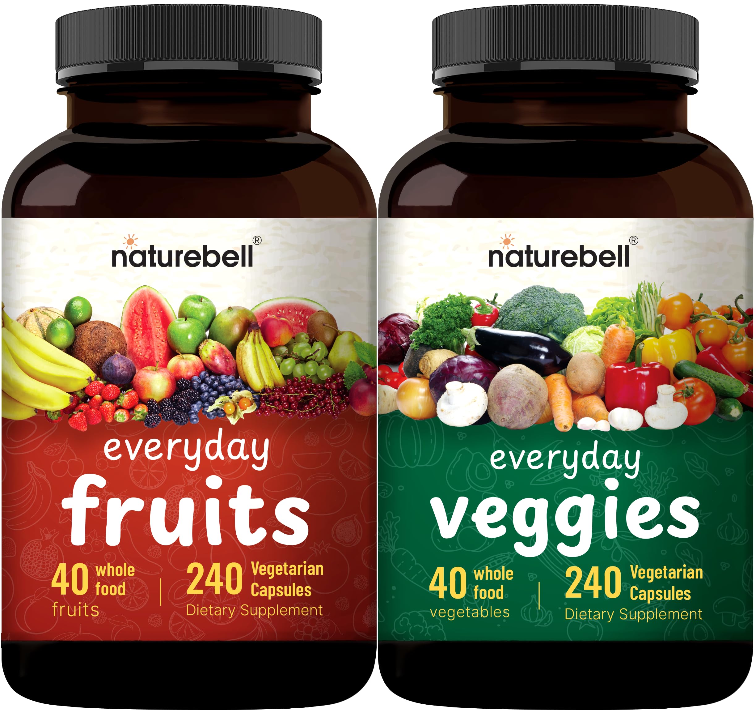 NatureBell Whole Food Fruit and Vegetable Supplement front view