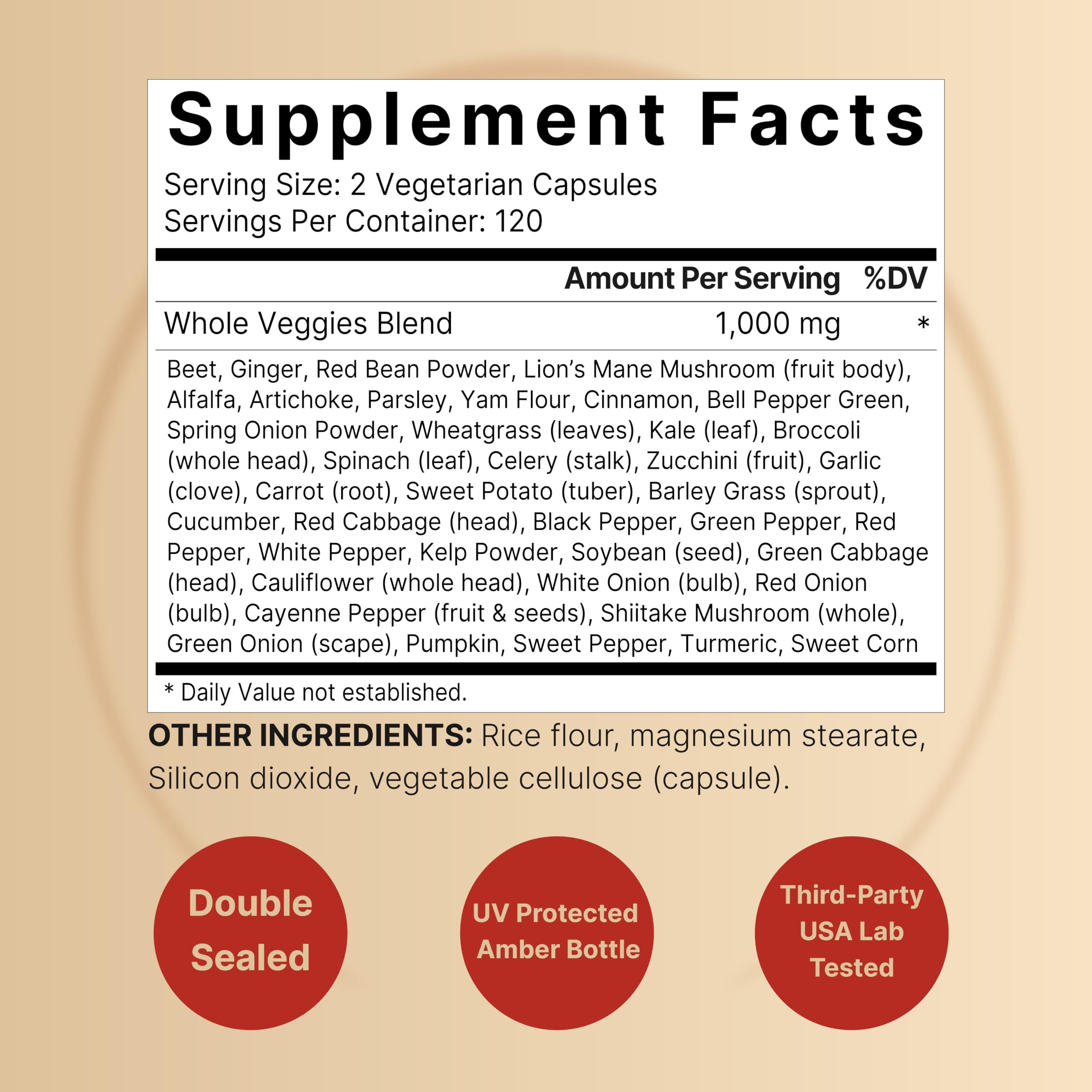 NatureBell Whole Food Fruit and Vegetable Supplement side view