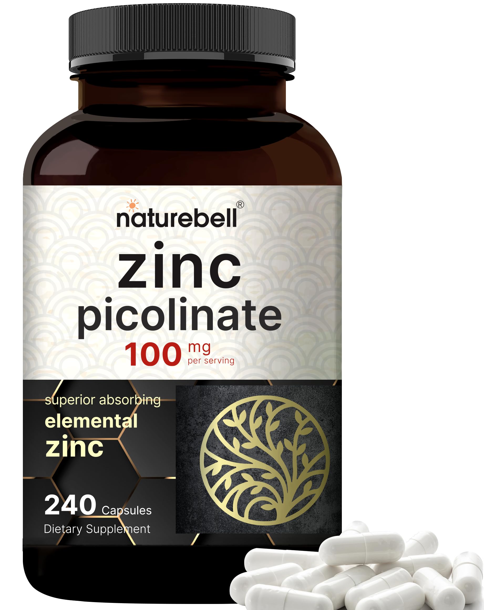 NatureBell Zinc Picolinate Capsules 100mg front view