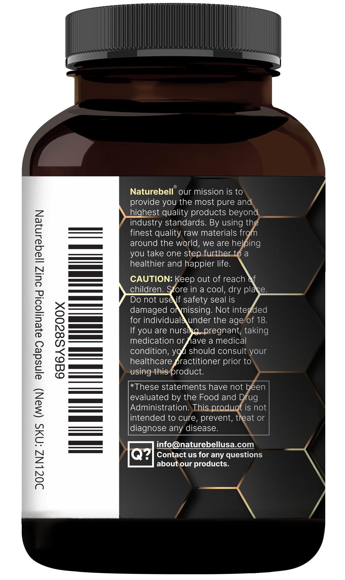 NatureBell Zinc Picolinate Capsules 100mg with measuring spoon
