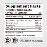 NATUREBULK Oregano Leaf Extract Capsules 600mg bottle with label