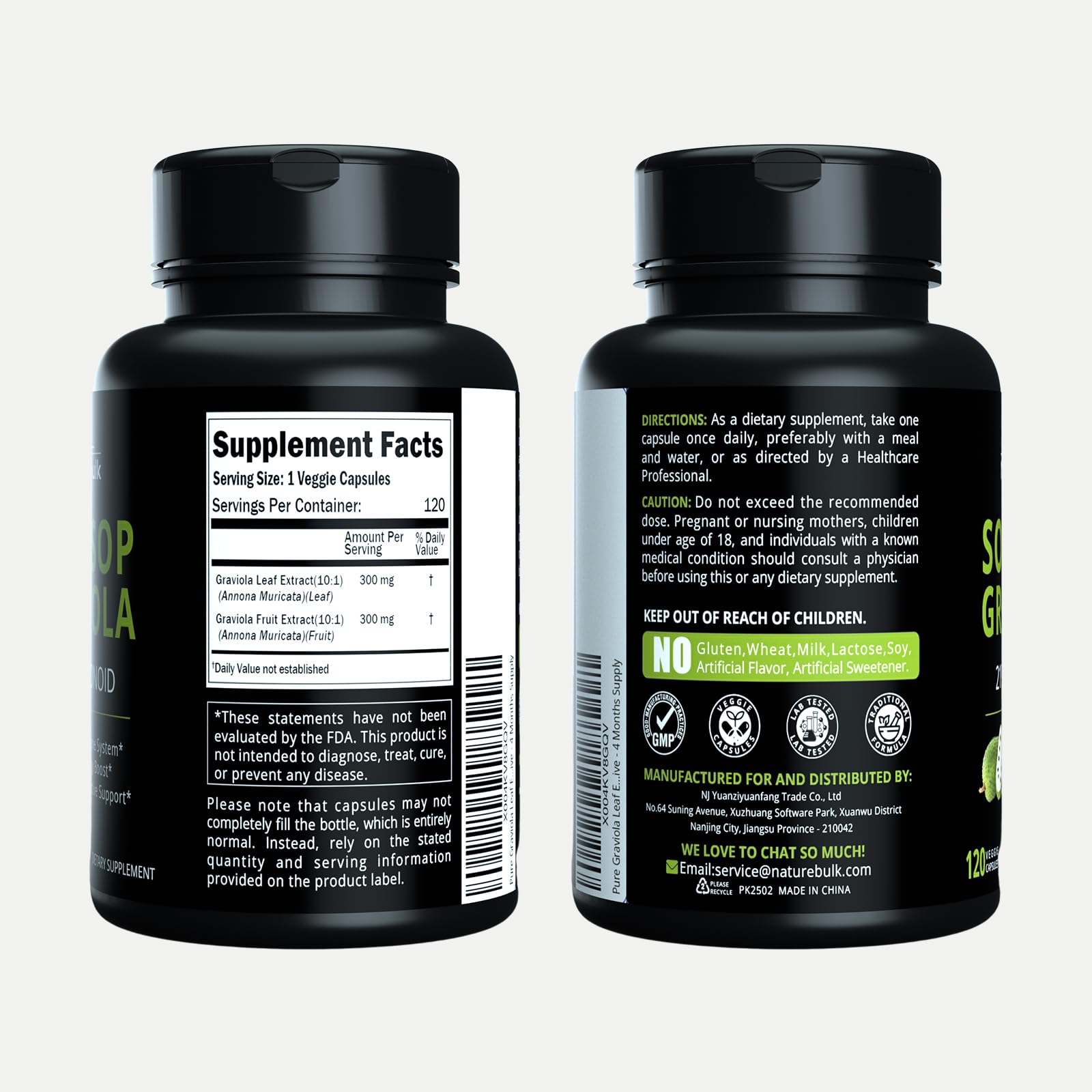 NATUREBULK Soursop Graviola Capsules packaging details