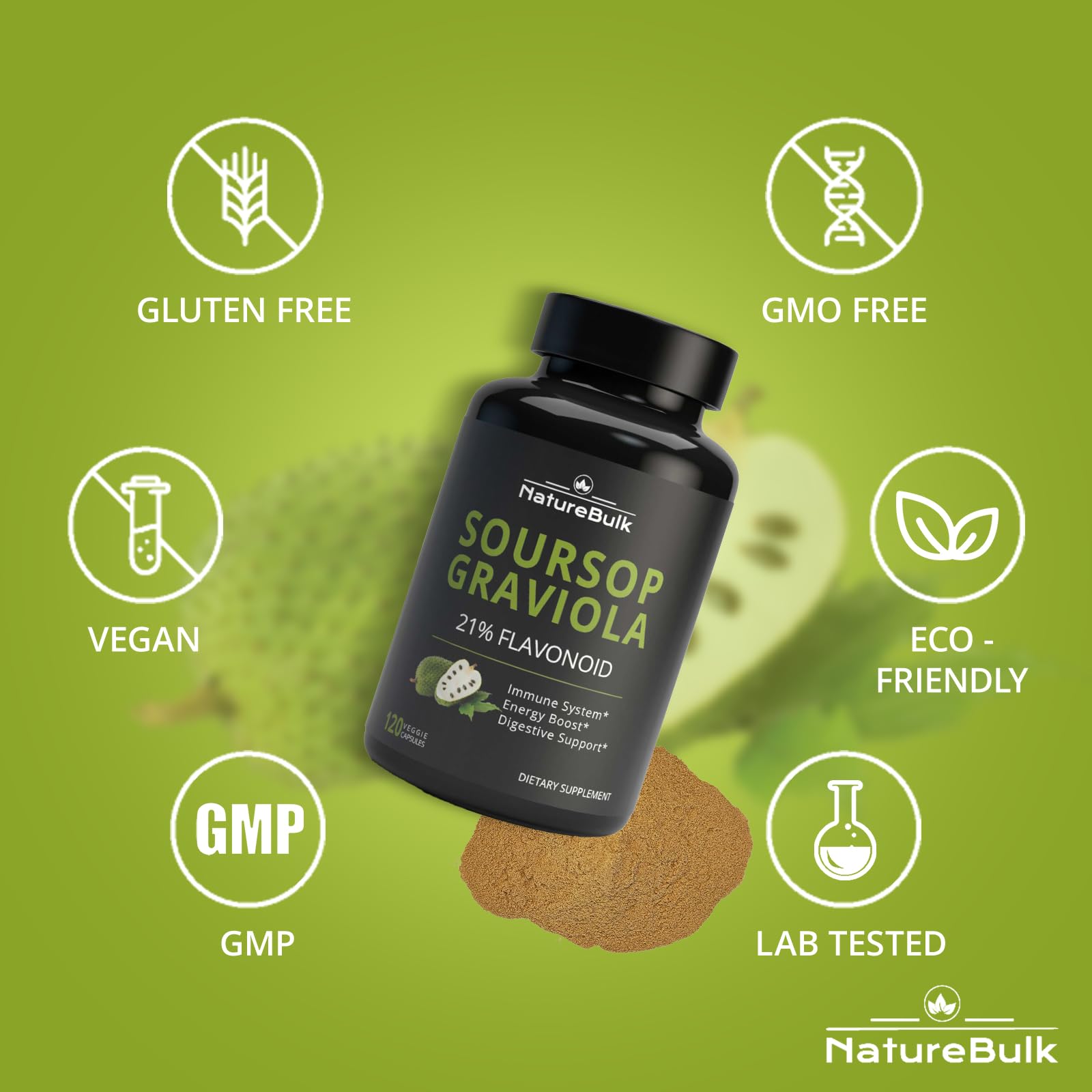 NATUREBULK Soursop Graviola Capsules with natural ingredients
