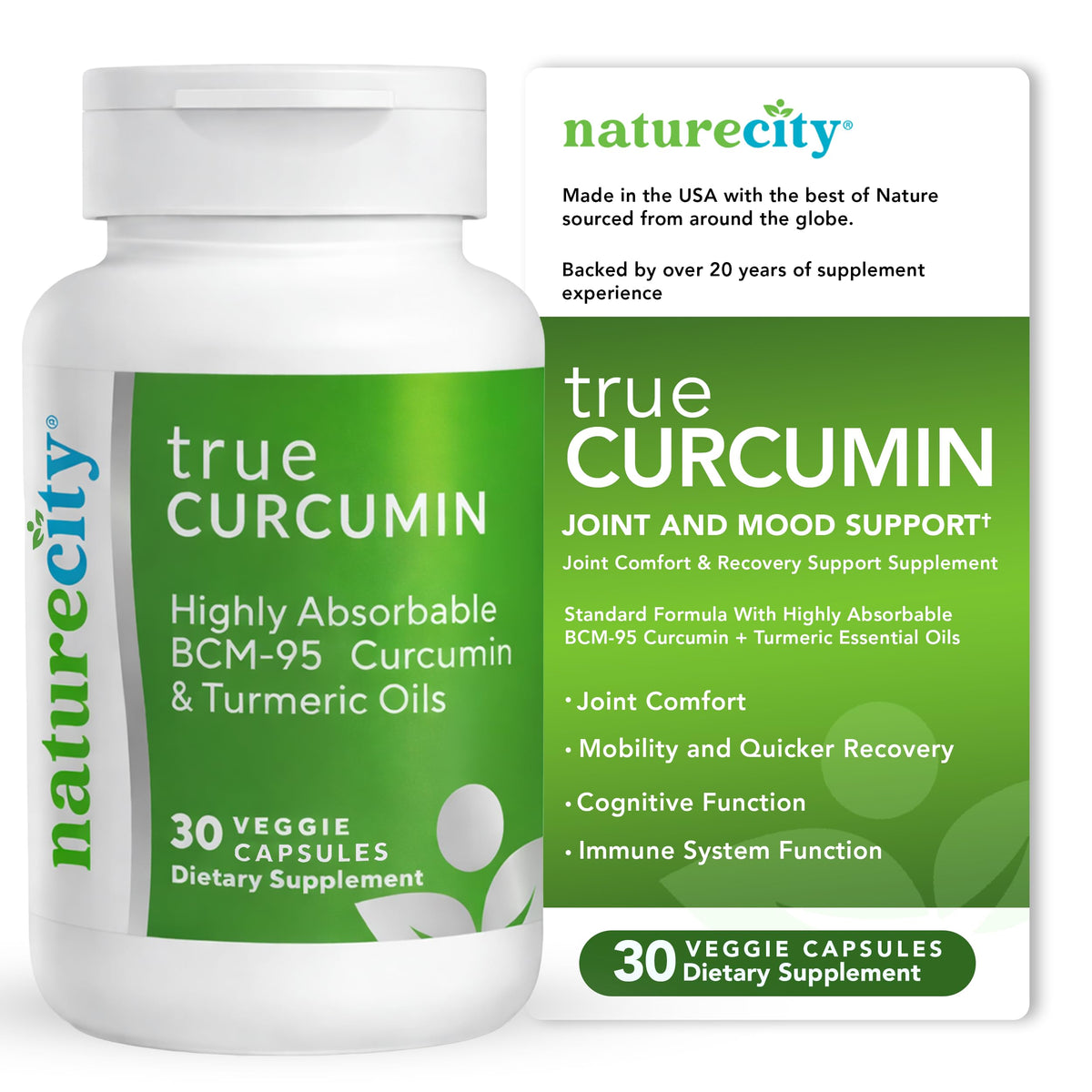 NatureCity Curcumin Capsules 60 count front view