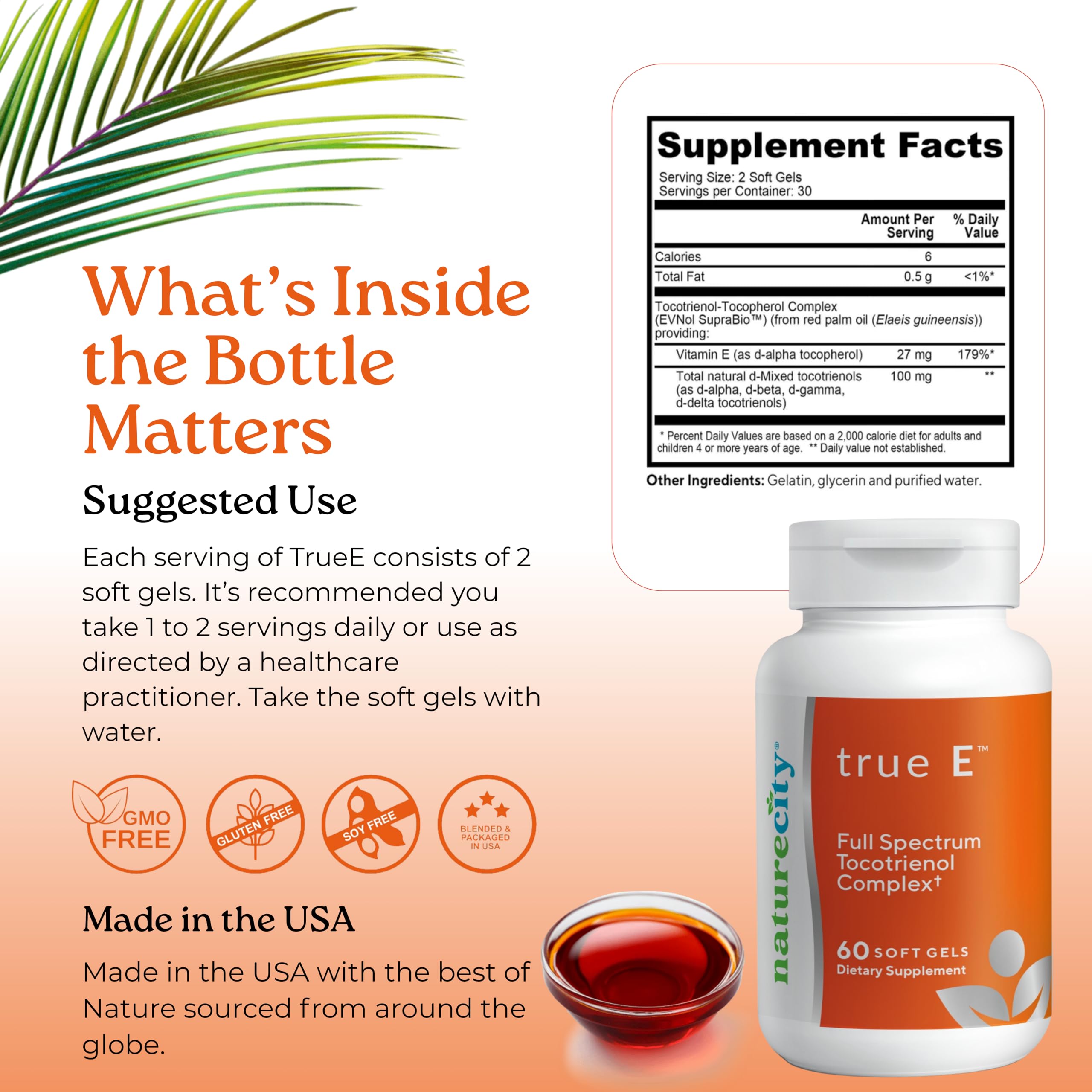 NatureCity TrueE Vitamin E 50g supplement ingredients list