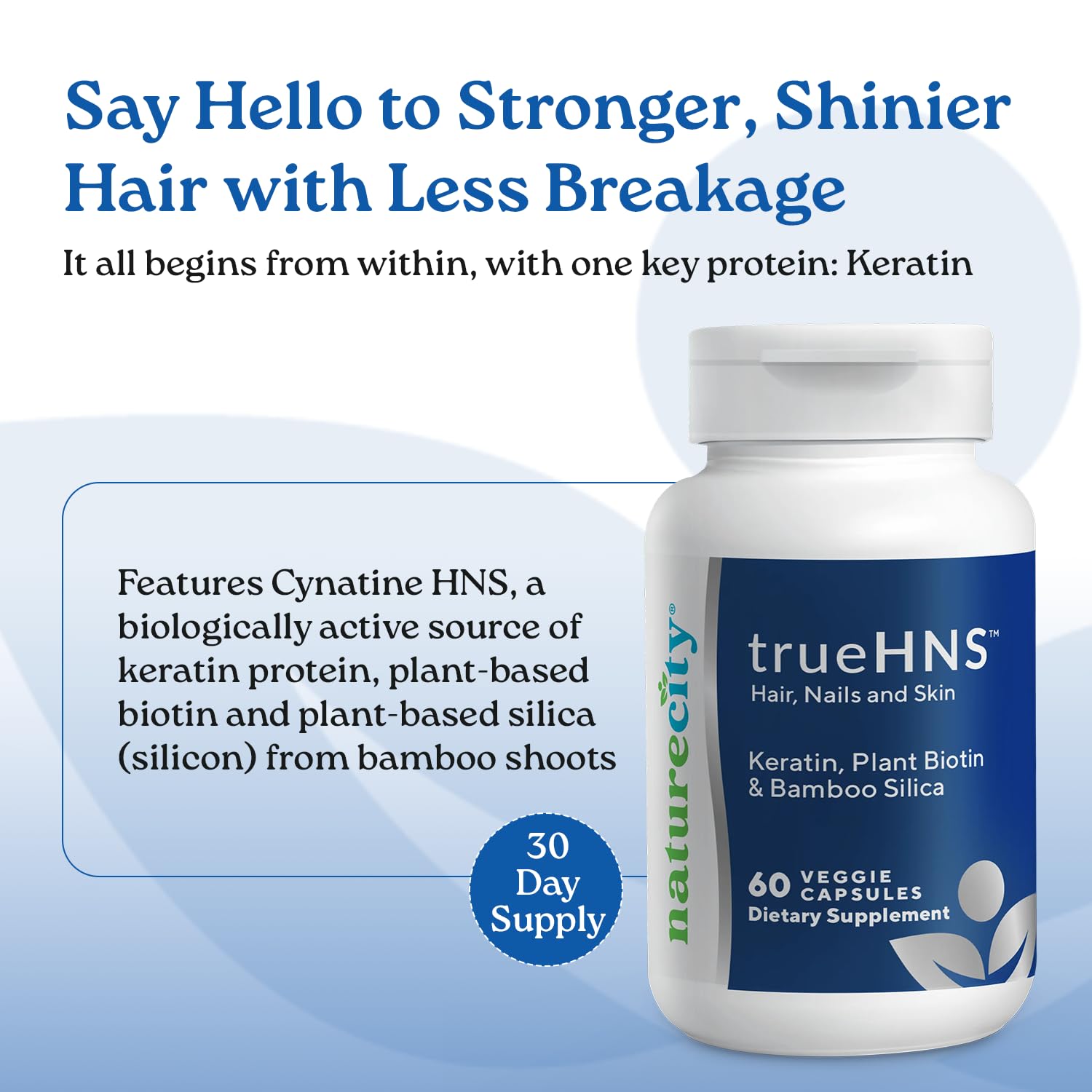 NatureCity TrueHNS Biotin Supplement 1000mcg back view