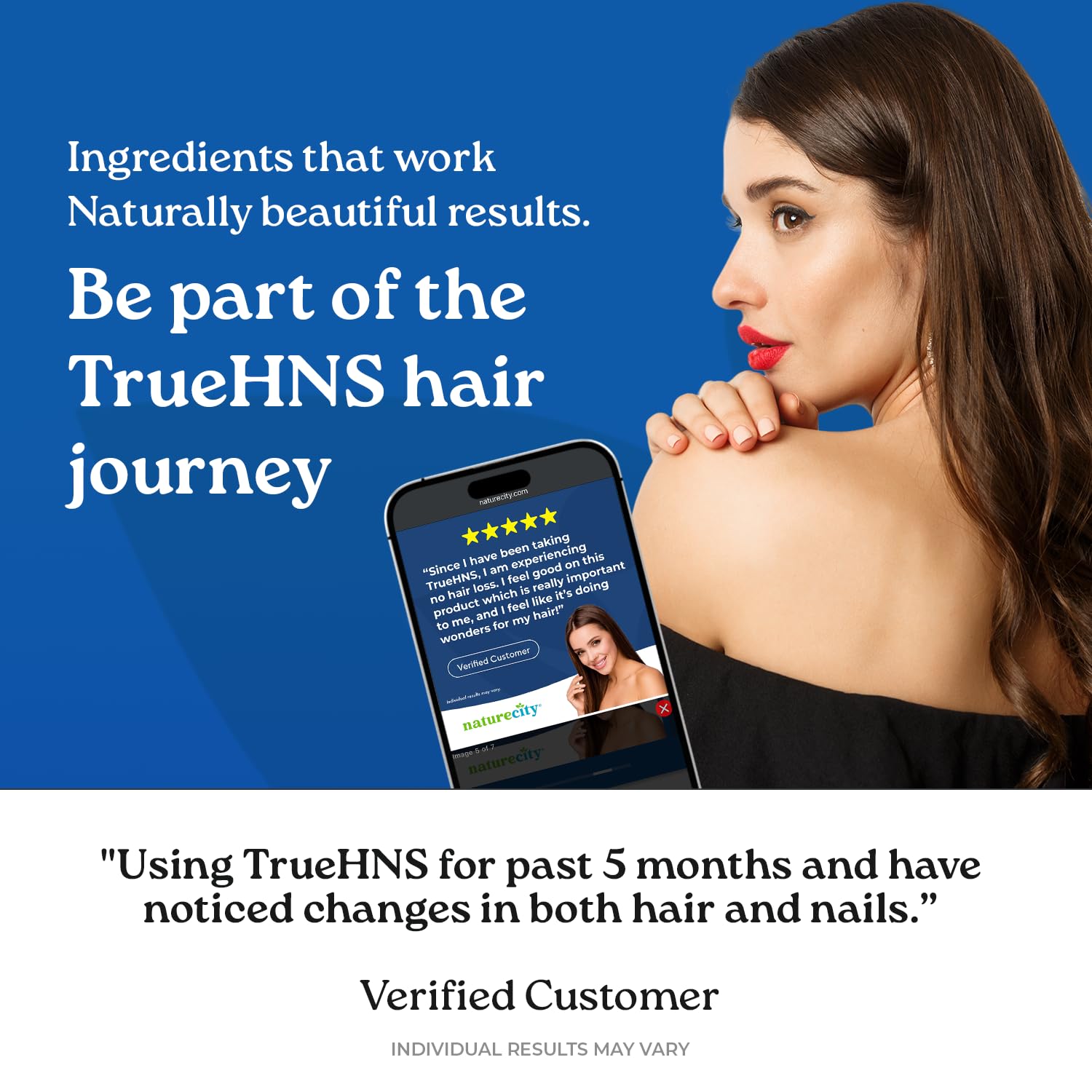 NatureCity TrueHNS Biotin Supplement 1000mcg capsule close-up