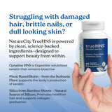 NatureCity TrueHNS Biotin Supplement 1000mcg on a wooden table