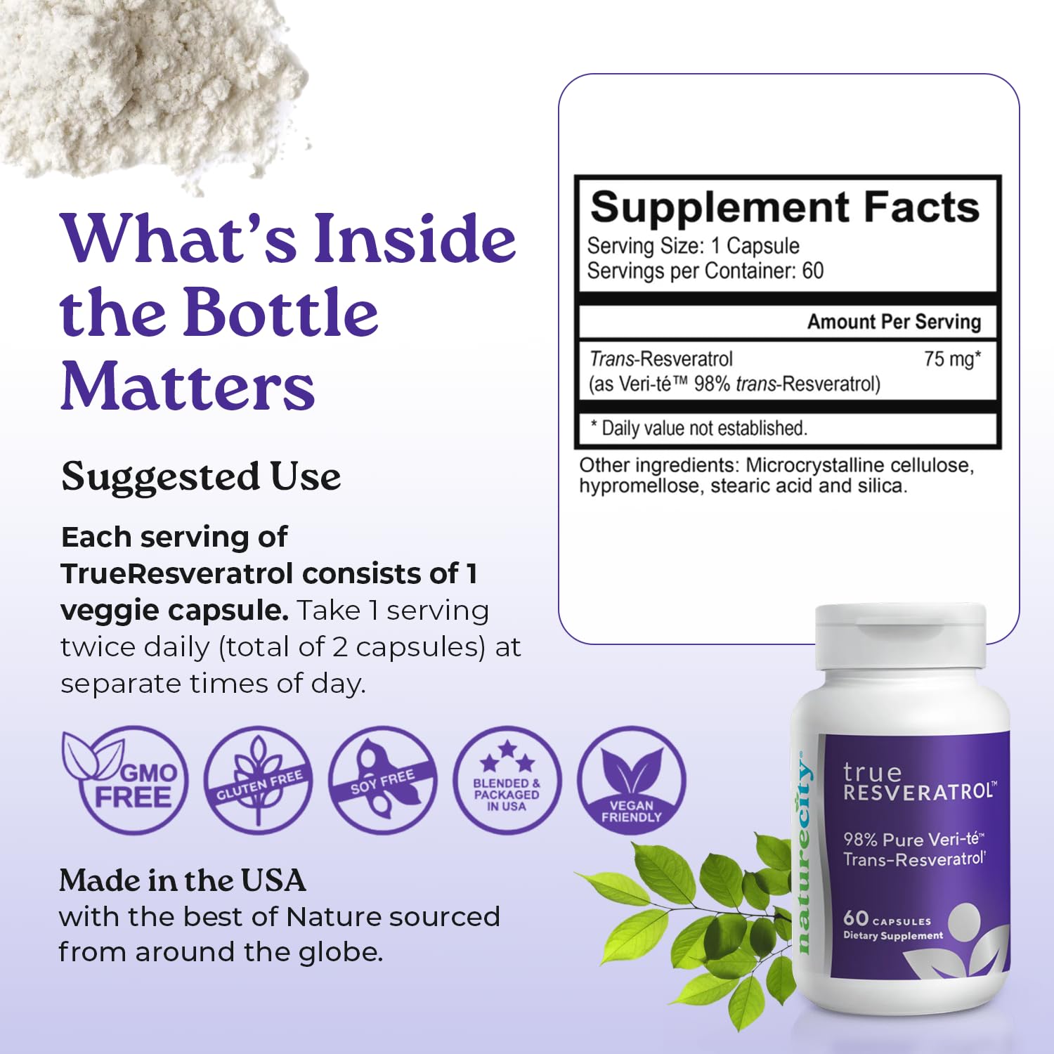 NatureCity TrueResveratrol supplement in a lifestyle setting