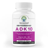 NatureGenX ADK 10 Vitamin D3 K2 A Supplement bottle front view