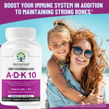 NatureGenX ADK 10 Vitamin D3 K2 A Supplement bottle side view