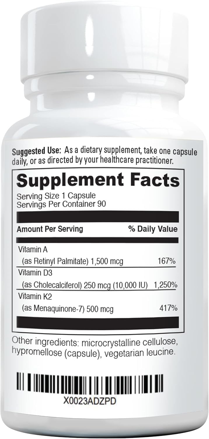 NatureGenX ADK 10 Vitamin D3 K2 A Supplement packaging details
