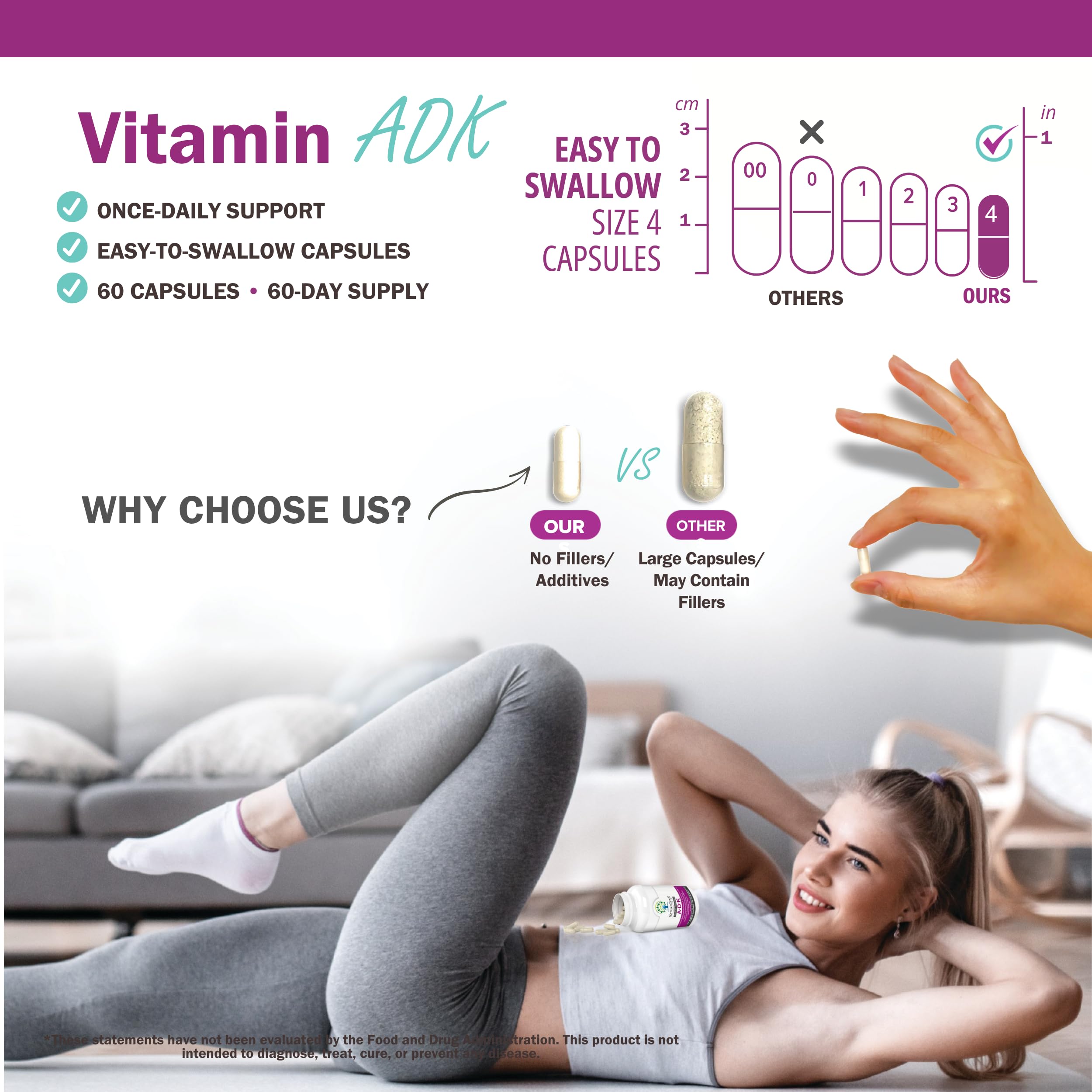 NatureGenX ADK Vitamin Supplement ingredients list on the bottle