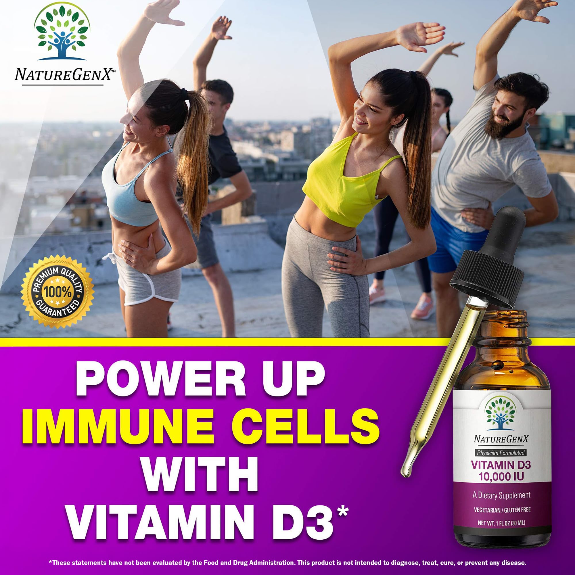 NatureGenX Liquid Vitamin D3 Drops 250mcg close-up of dropper