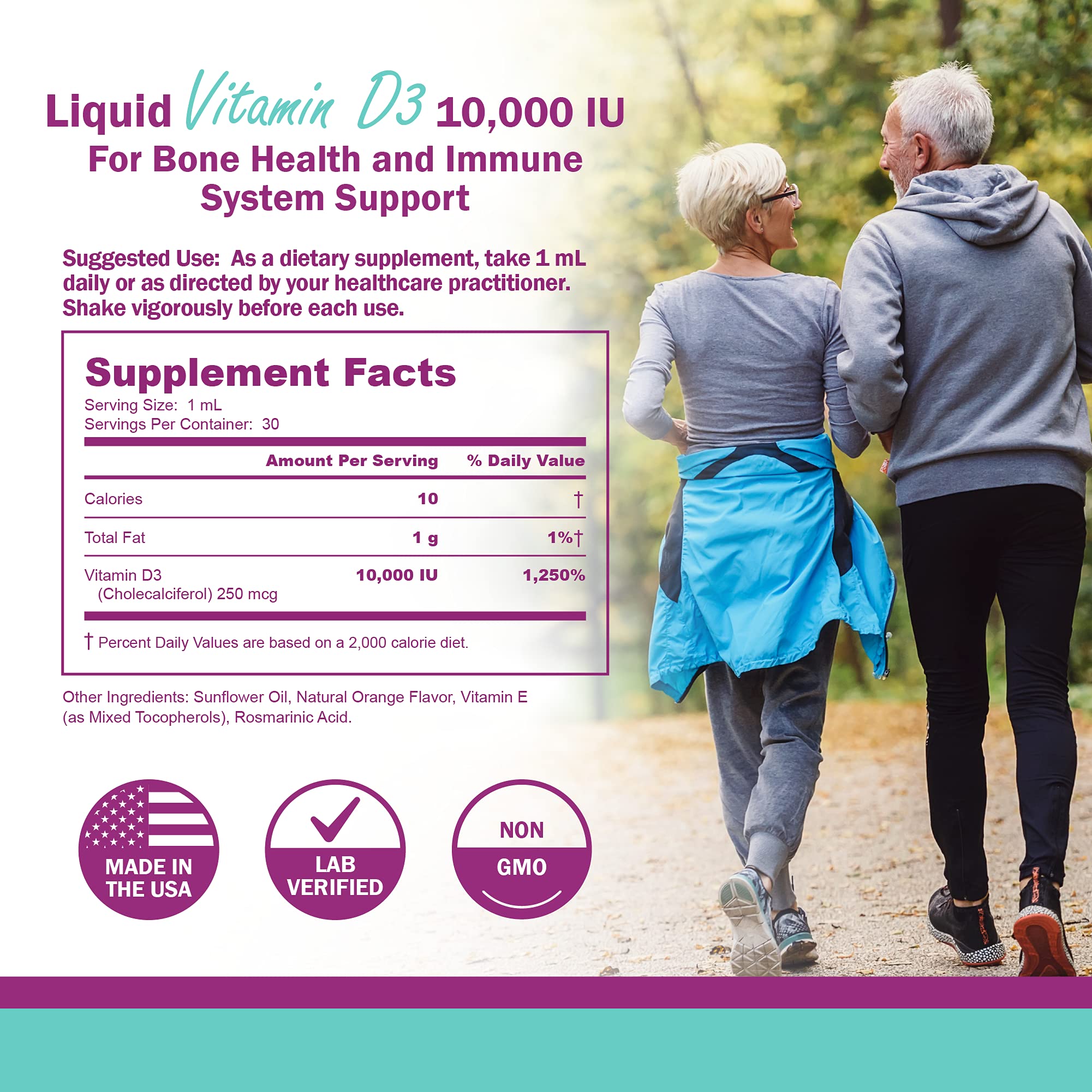NatureGenX Liquid Vitamin D3 Drops 250mcg ingredients list