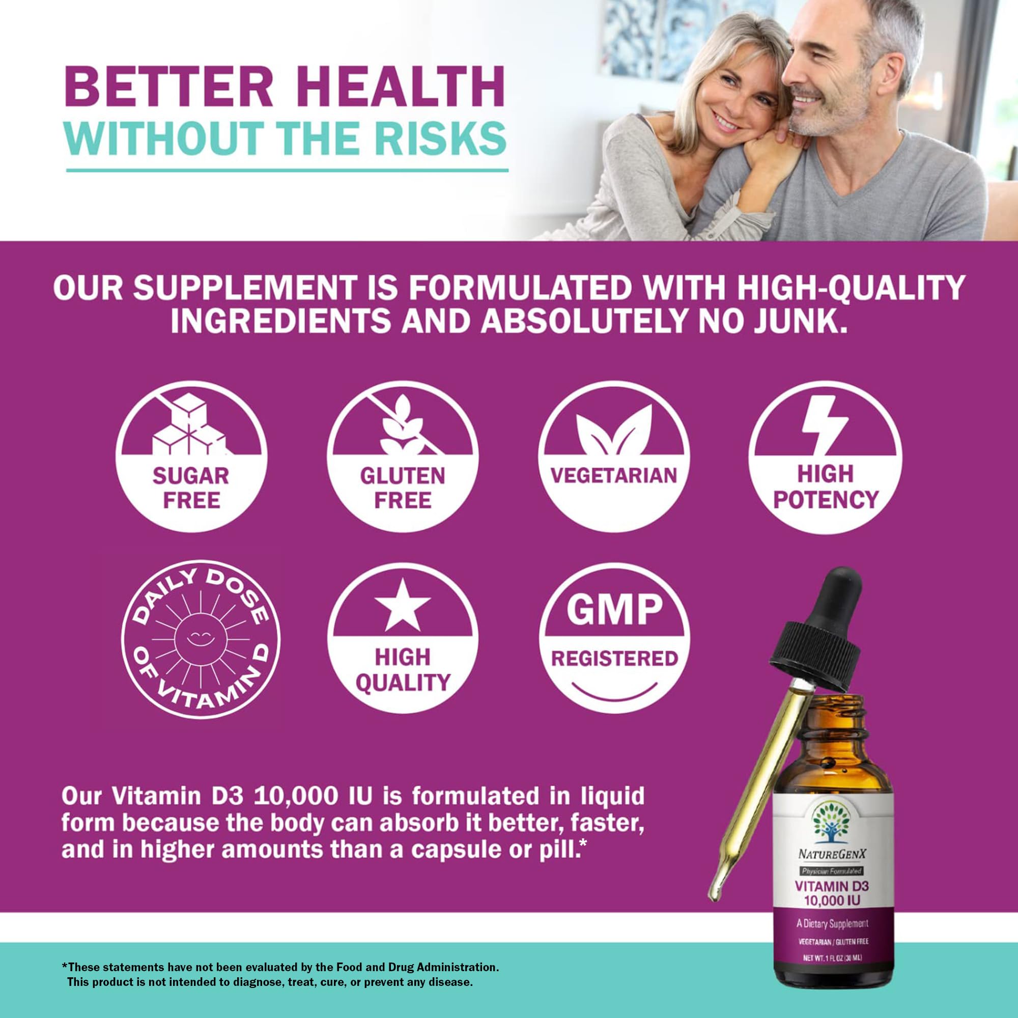 NatureGenX Liquid Vitamin D3 Drops 250mcg with packaging