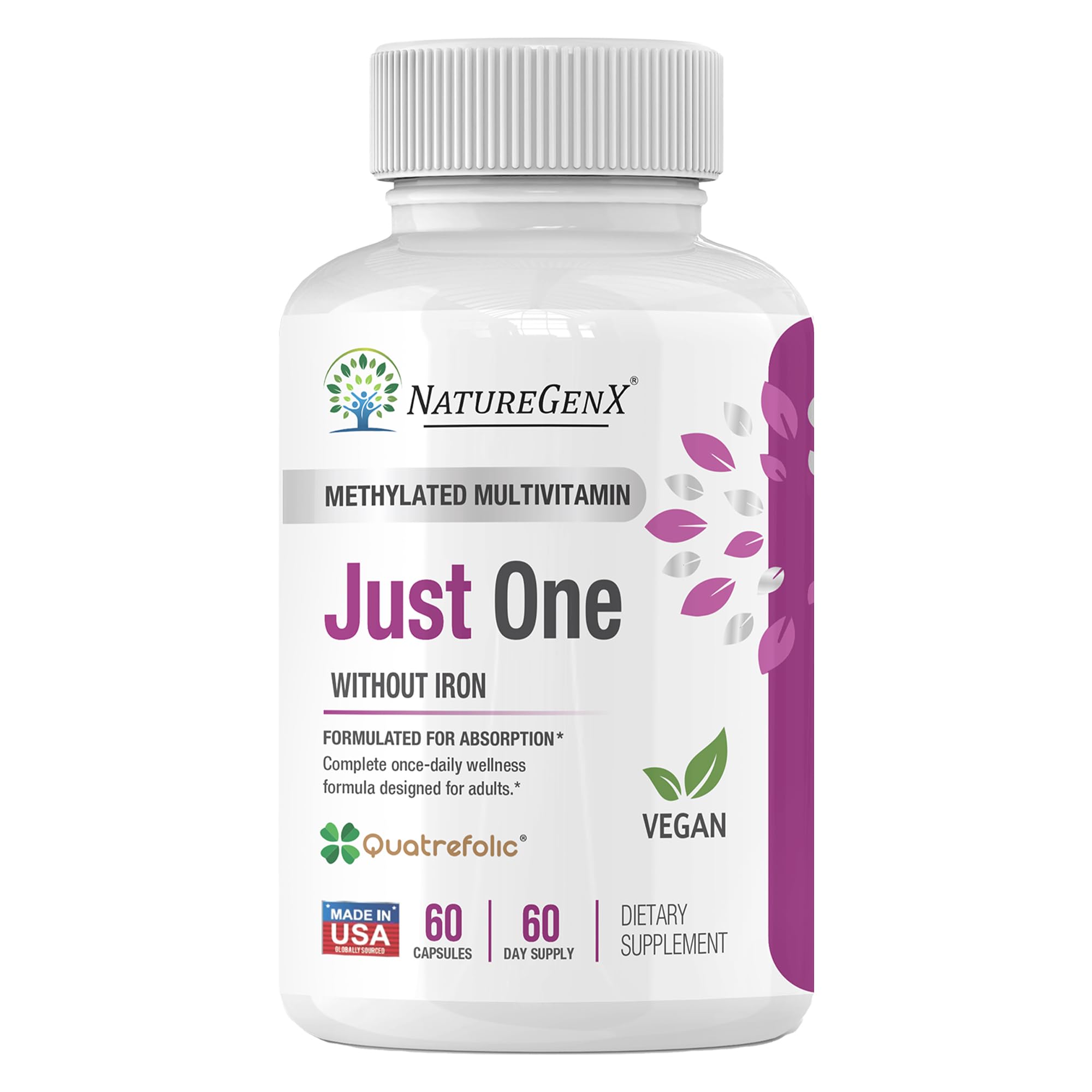 NatureGenX Methylated Multivitamin 60 capsules front view