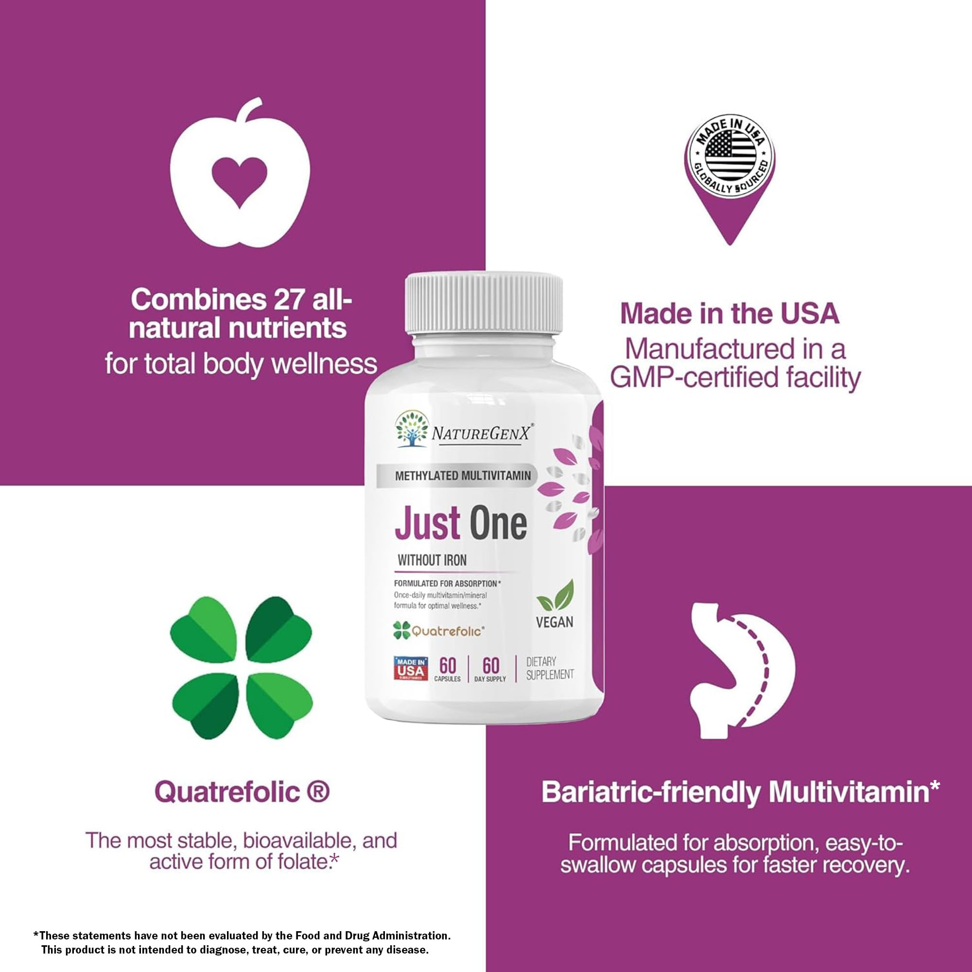 NatureGenX Methylated Multivitamin bottle with a measuring spoon