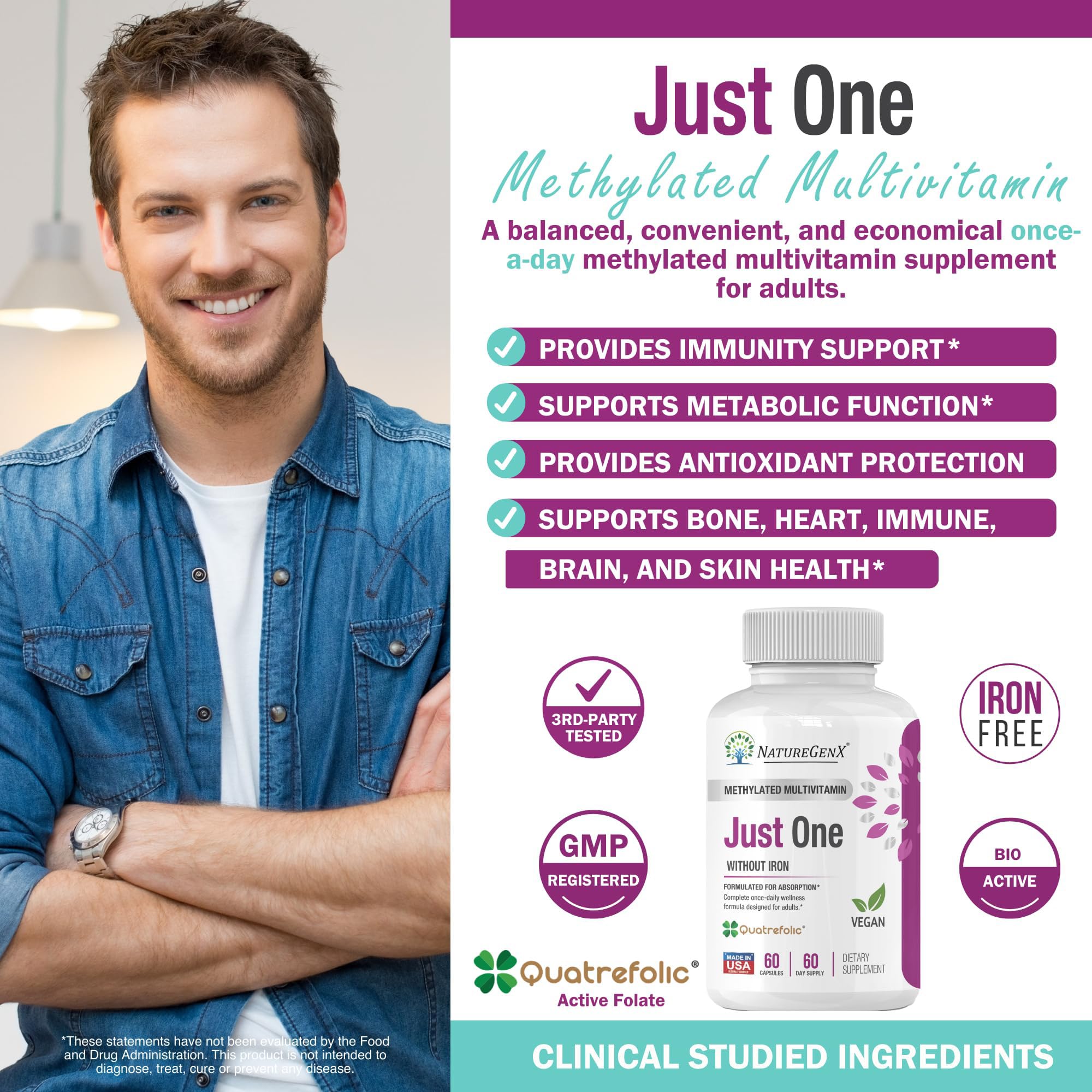 NatureGenX Methylated Multivitamin bottle with label