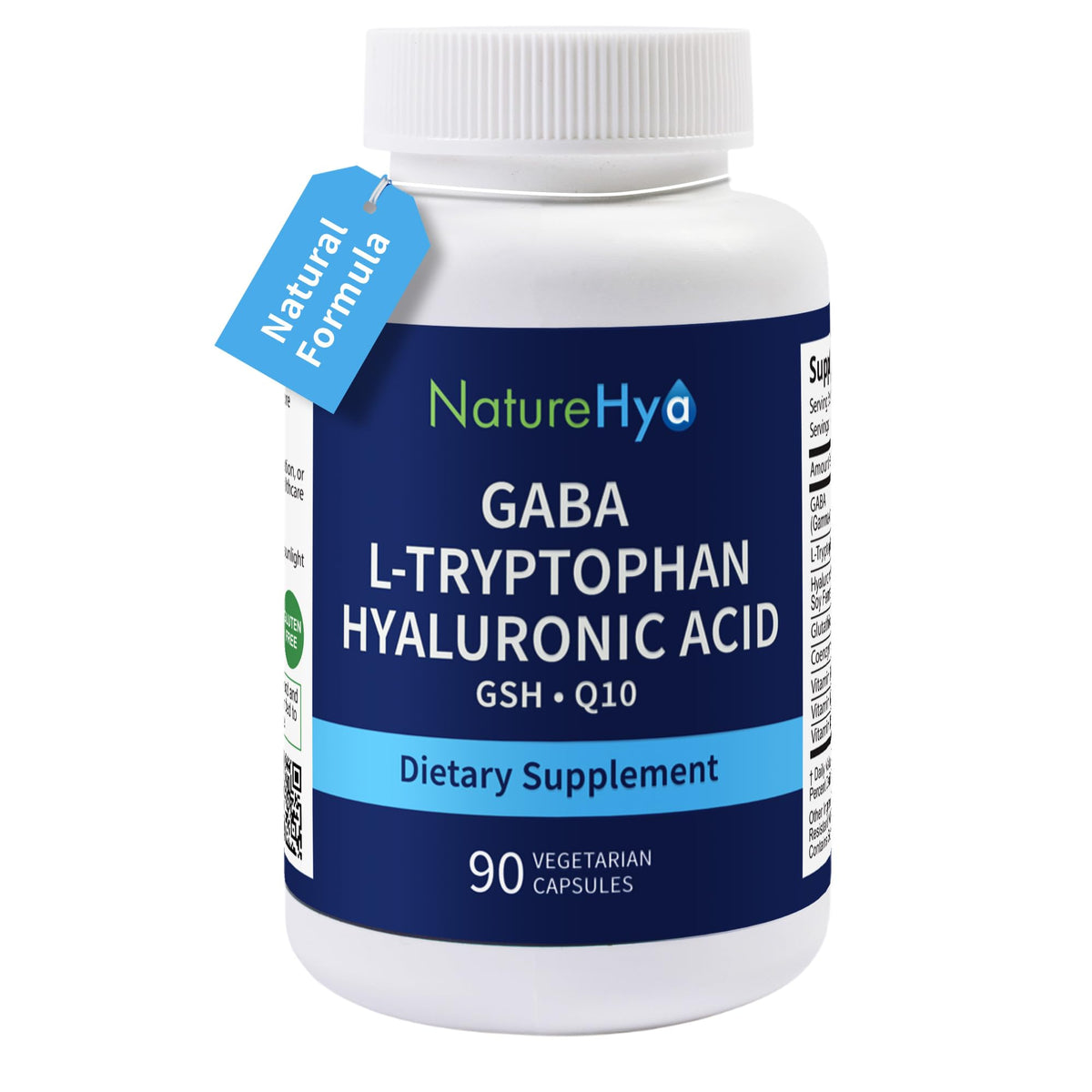 NatureHya GABA 600mg L-Tryptophan 180mg capsules front view
