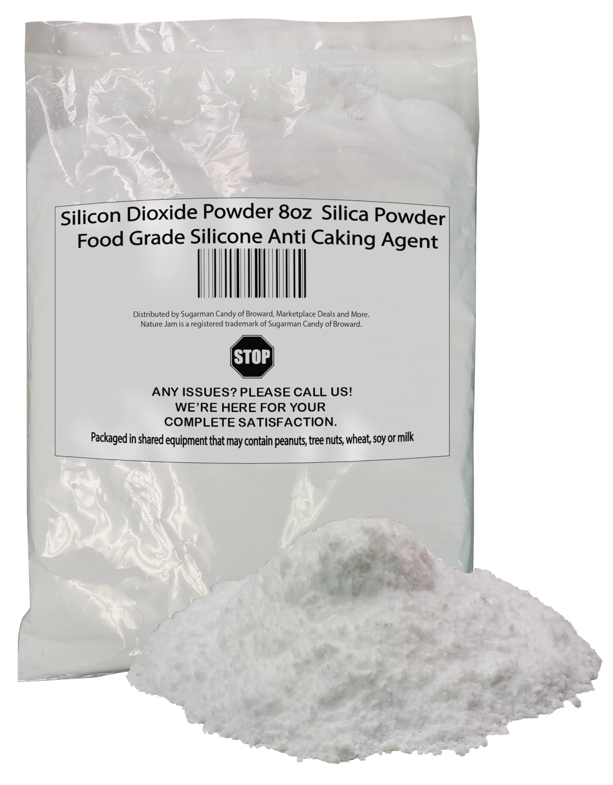 Naturejam Silica Powder 227g front view in poly bag