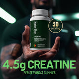 NaturElan Creatine Gummies showing three gummies on a surface