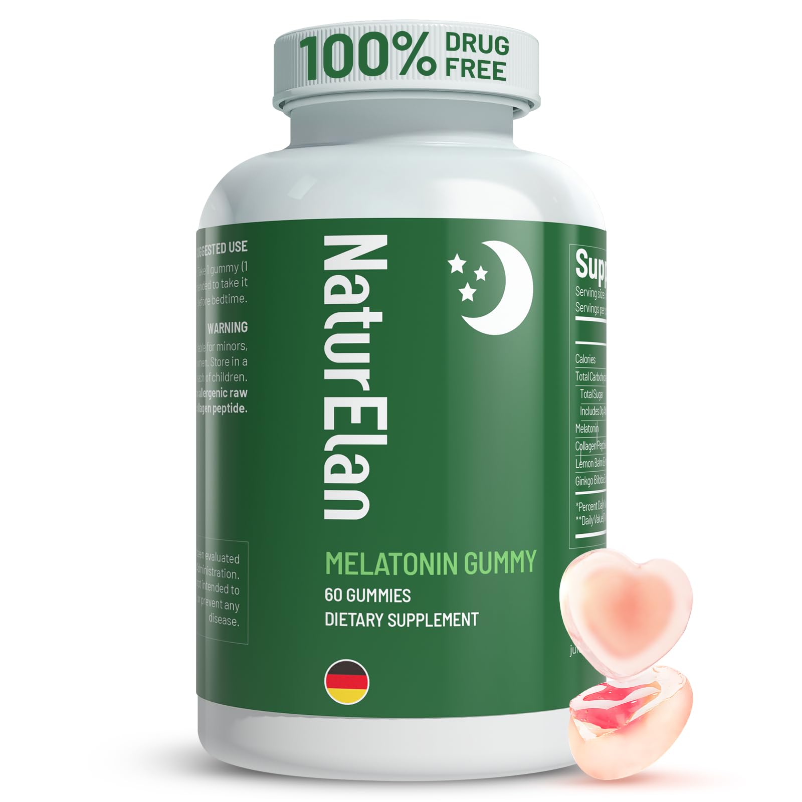 NaturElan Melatonin Gummies 3mg Strawberry front view